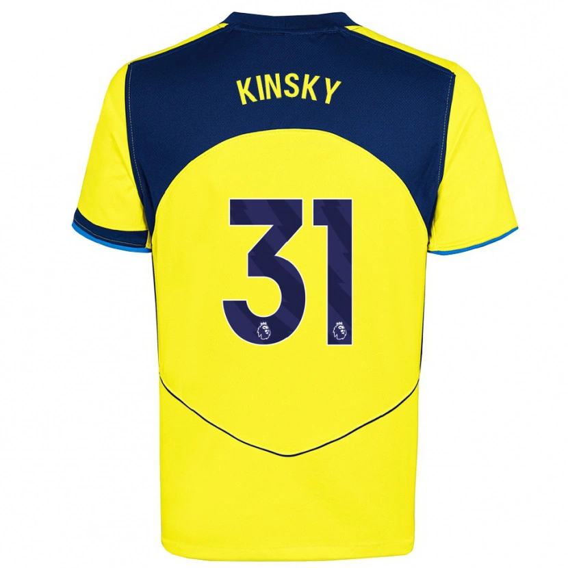 Danxen Enfant Maillot Antonín Kinský #31 Jaune Marine Troisieme 2025/26 T-Shirt