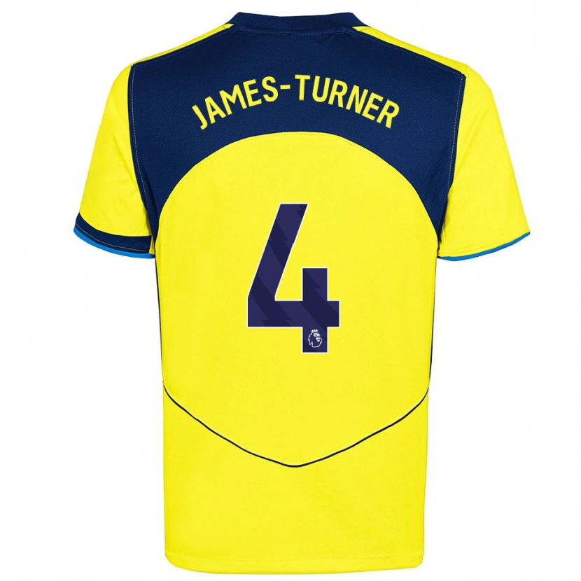Danxen Enfant Maillot Amy James-Turner #4 Jaune Marine Troisieme 2025/26 T-Shirt