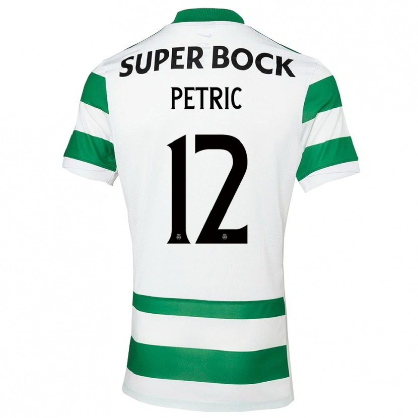 Danxen Homme Maillot Luka Petric #12 Vert Blanc Tenues Domicile 2025/26 T-Shirt
