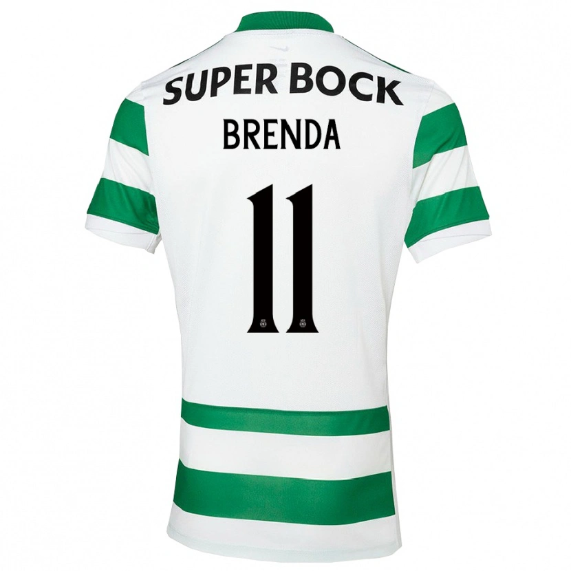 Danxen Homme Maillot Brenda Pérez Soler #11 Vert Blanc Tenues Domicile 2025/26 T-Shirt