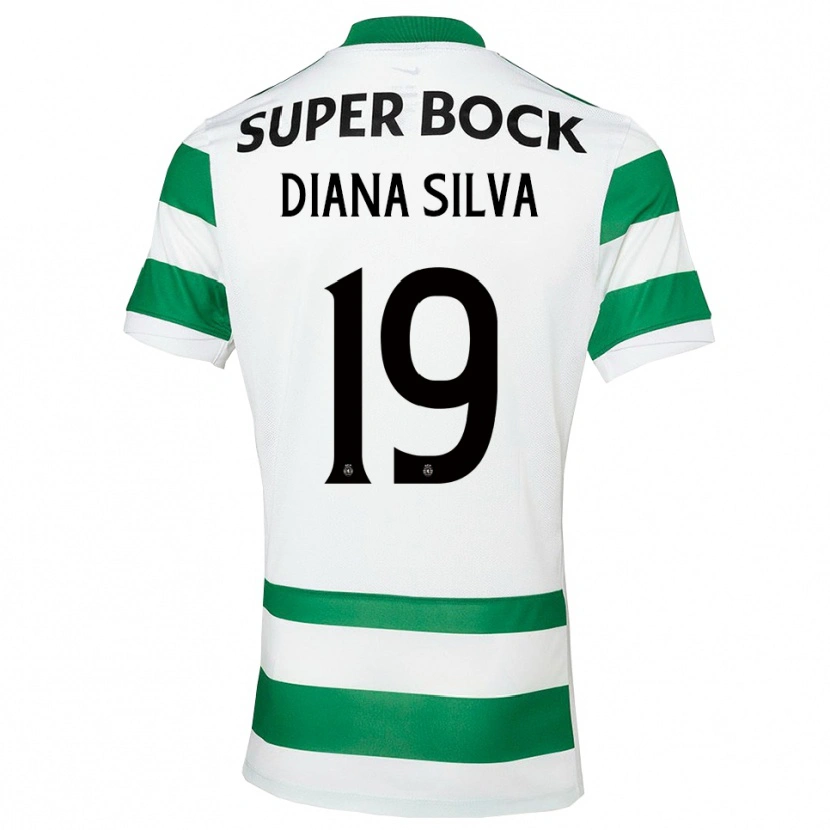 Danxen Homme Maillot Diana Micaela Abreu De Sousa E Silva #19 Vert Blanc Tenues Domicile 2025/26 T-Shirt