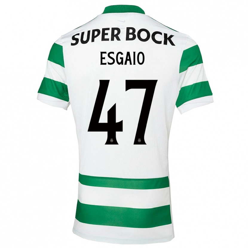 Danxen Homme Maillot Ricardo Esgaio #47 Vert Blanc Tenues Domicile 2025/26 T-Shirt