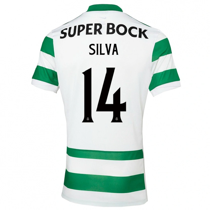 Danxen Homme Maillot Guilherme Silva #14 Vert Blanc Tenues Domicile 2025/26 T-Shirt
