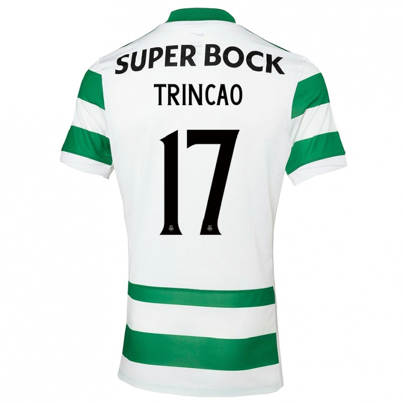 Danxen Homme Maillot Francisco Trincão #17 Vert Blanc Tenues Domicile 2025/26 T-Shirt