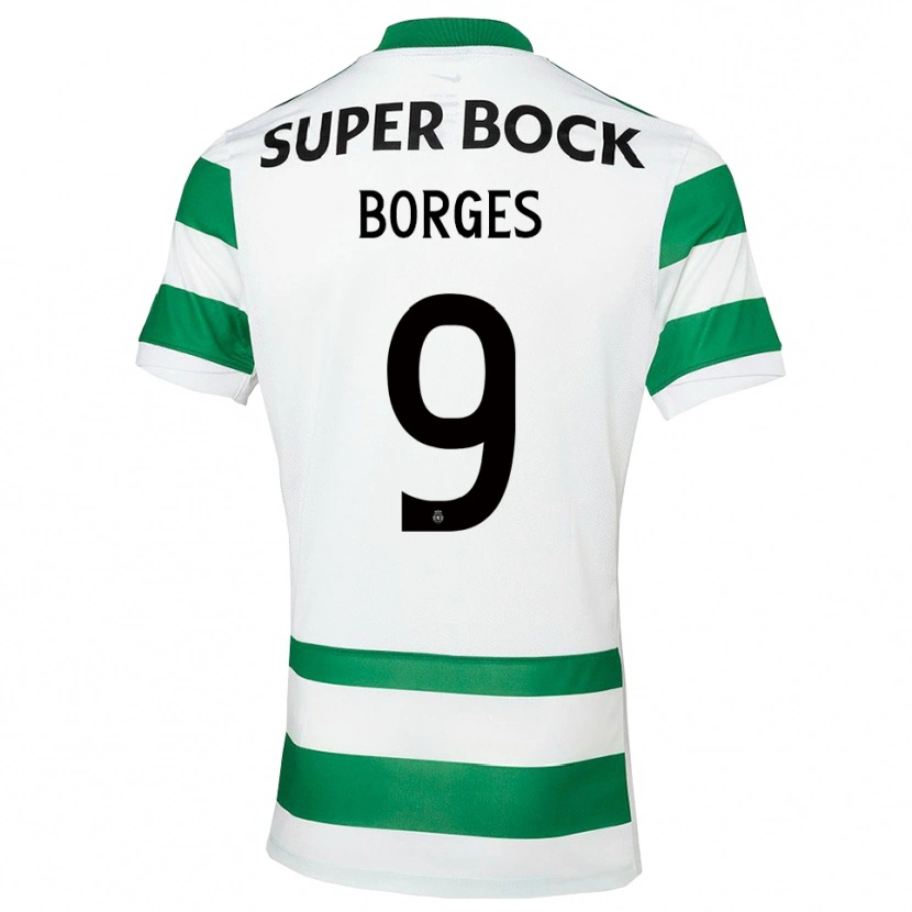 Danxen Homme Maillot Ana Borges #9 Vert Blanc Tenues Domicile 2025/26 T-Shirt