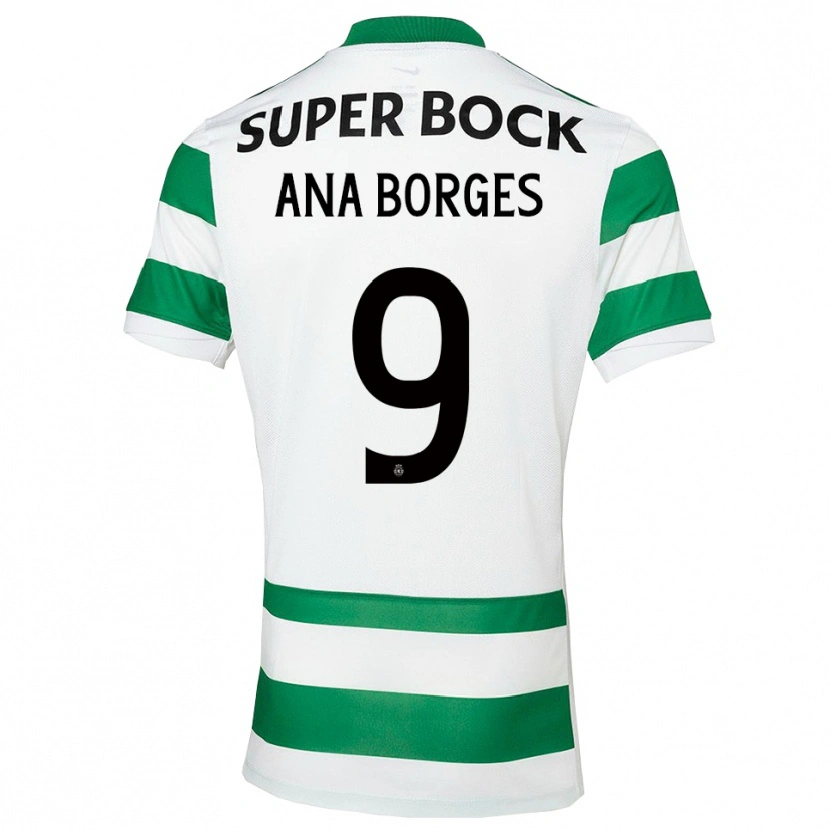 Danxen Homme Maillot Ana Catarina Marques Borges #9 Vert Blanc Tenues Domicile 2025/26 T-Shirt