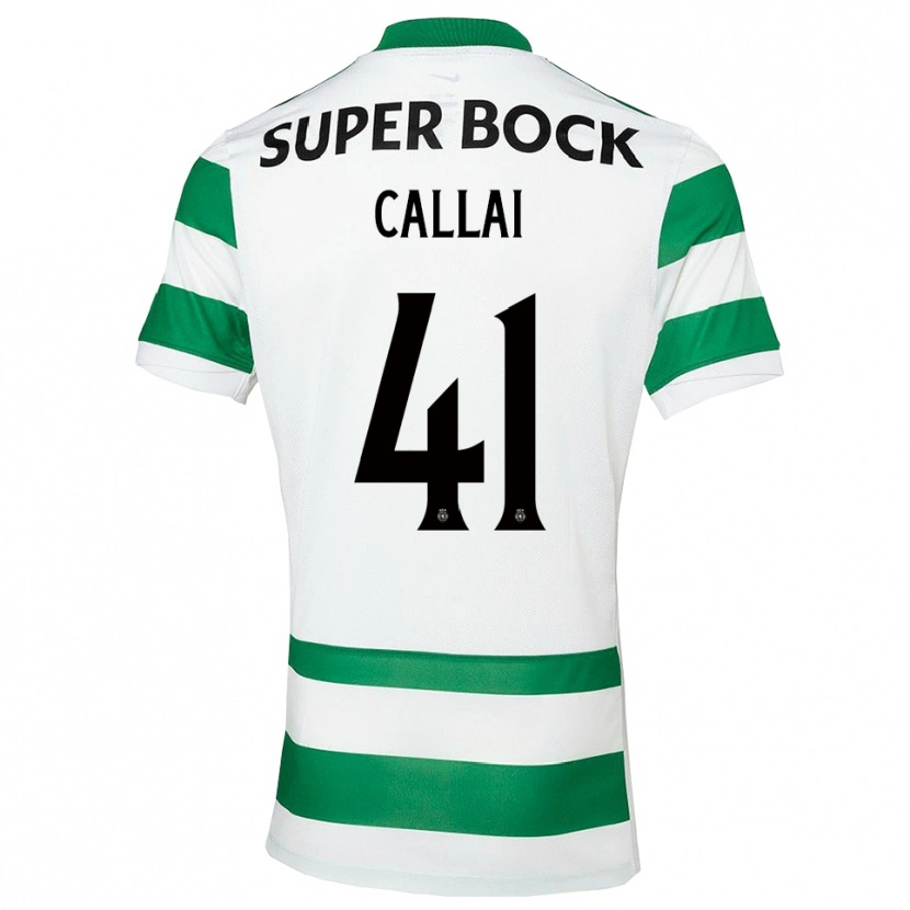 Danxen Homme Maillot Diego Callai #41 Vert Blanc Tenues Domicile 2025/26 T-Shirt