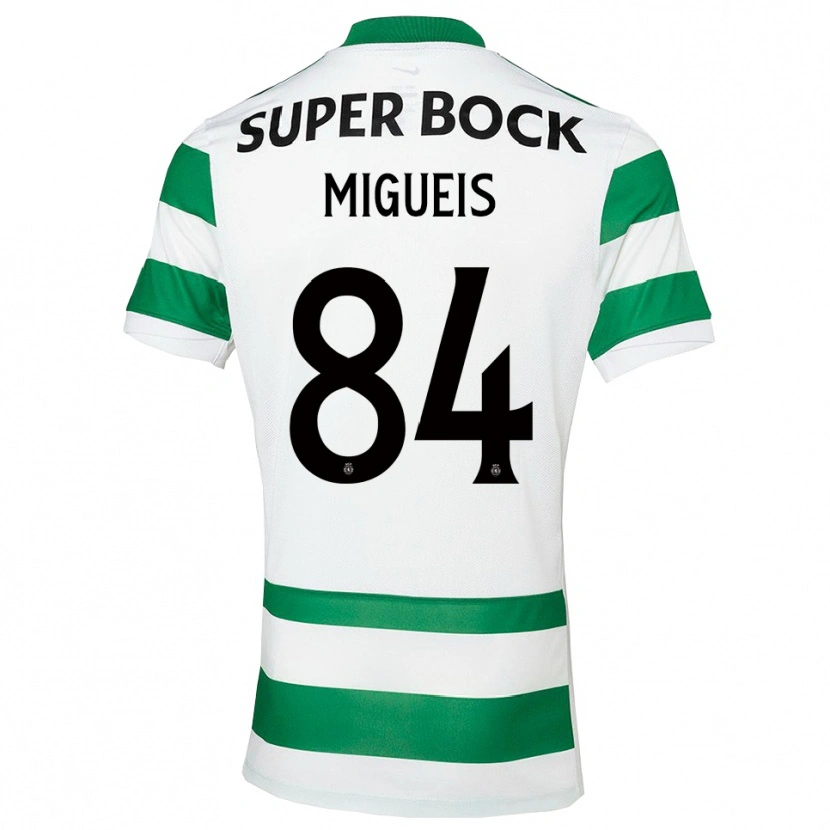 Danxen Homme Maillot Pedro Miguéis #84 Vert Blanc Tenues Domicile 2025/26 T-Shirt