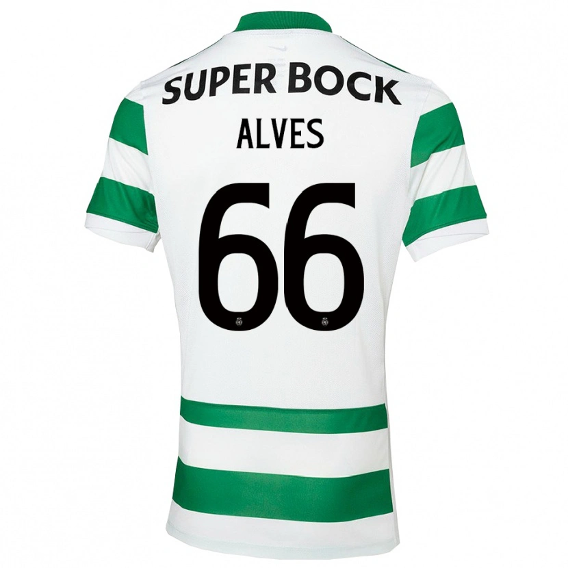 Danxen Homme Maillot Miguel Alves #66 Vert Blanc Tenues Domicile 2025/26 T-Shirt