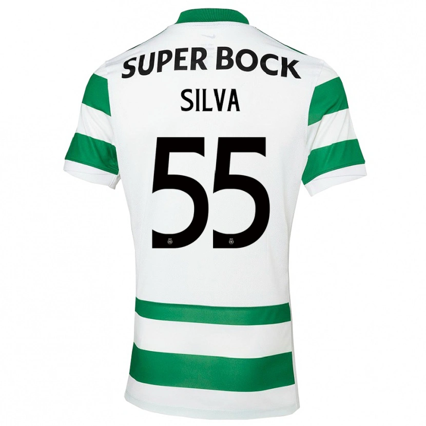Danxen Homme Maillot José Silva #55 Vert Blanc Tenues Domicile 2025/26 T-Shirt