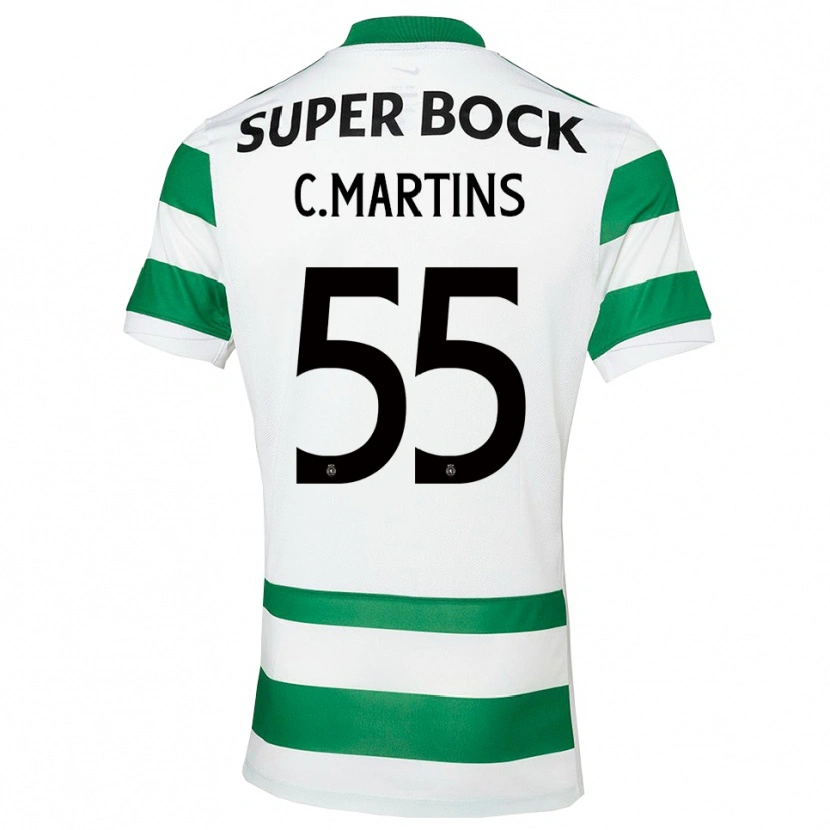 Danxen Homme Maillot Carolina Martins #55 Vert Blanc Tenues Domicile 2025/26 T-Shirt