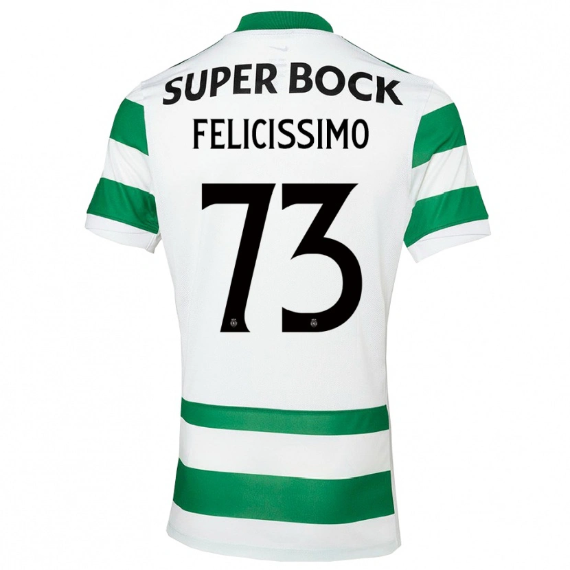 Danxen Homme Maillot Eduardo Felicíssimo #73 Vert Blanc Tenues Domicile 2025/26 T-Shirt