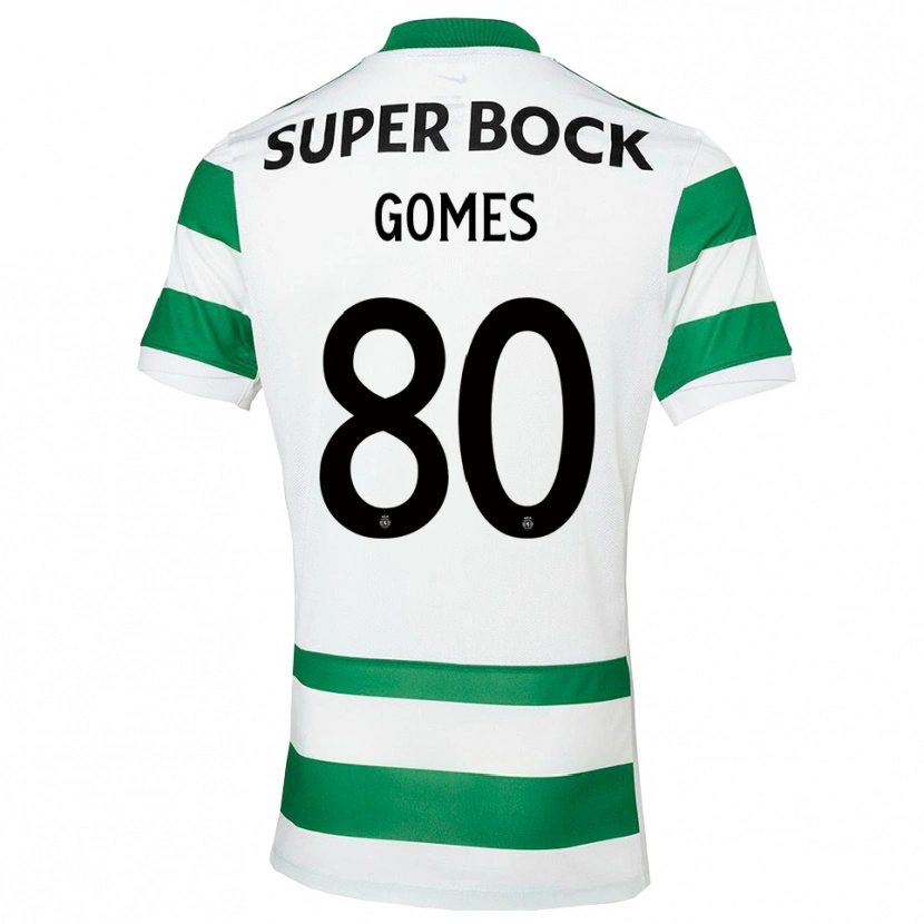 Danxen Homme Maillot Luís Gomes #80 Vert Blanc Tenues Domicile 2025/26 T-Shirt