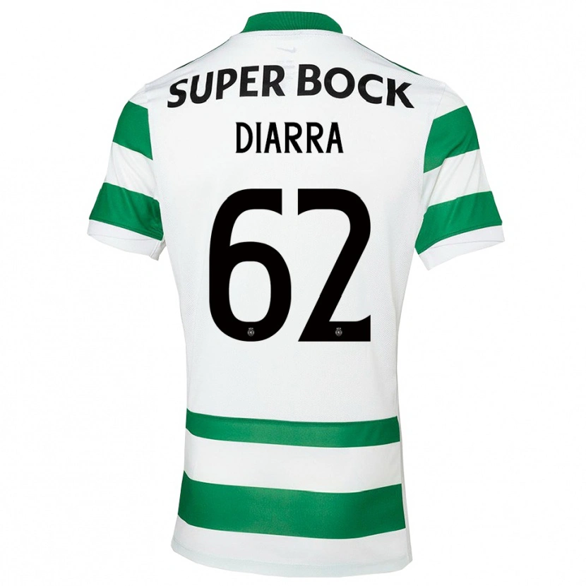 Danxen Homme Maillot Ibrahim Diarra #62 Vert Blanc Tenues Domicile 2025/26 T-Shirt