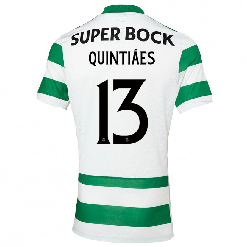 Danxen Homme Maillot Rodrigo Quintiães #13 Vert Blanc Tenues Domicile 2025/26 T-Shirt