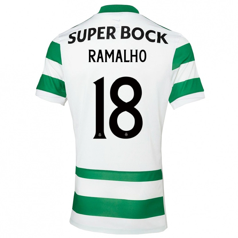 Danxen Homme Maillot Inês Filipa Ramalho Gonçalves #18 Vert Blanc Tenues Domicile 2025/26 T-Shirt