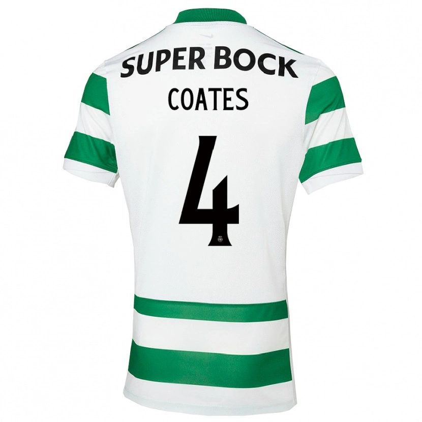 Danxen Homme Maillot Sebastian Coates #4 Vert Blanc Tenues Domicile 2025/26 T-Shirt