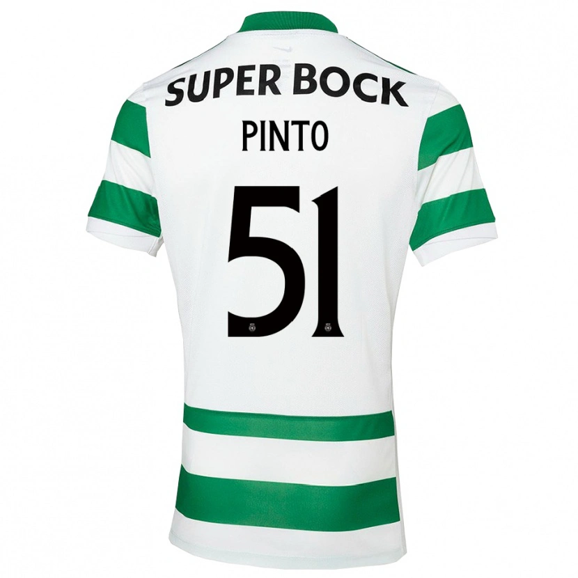 Danxen Homme Maillot Diogo Pinto #51 Vert Blanc Tenues Domicile 2025/26 T-Shirt