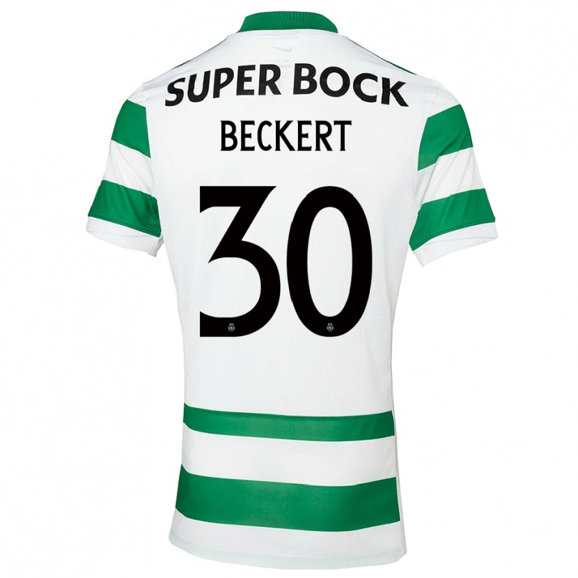 Danxen Homme Maillot Carolina Beckert #30 Vert Blanc Tenues Domicile 2025/26 T-Shirt
