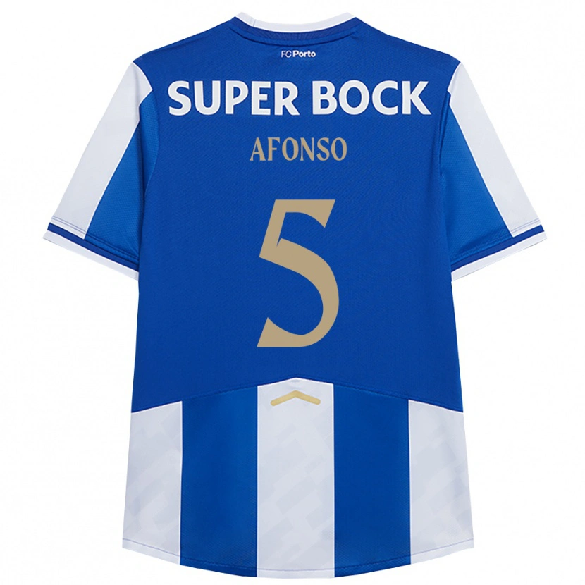 Danxen Homme Maillot Zé Afonso #5 Bleu Blanc Tenues Domicile 2025/26 T-Shirt