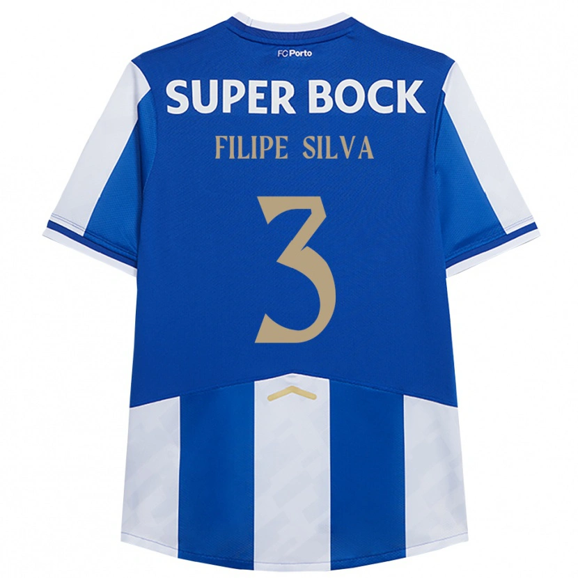 Danxen Homme Maillot Filipe Silva #3 Bleu Blanc Tenues Domicile 2025/26 T-Shirt