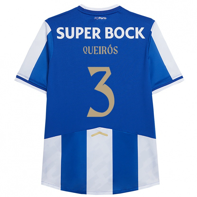 Danxen Homme Maillot Mariana Queirós #3 Bleu Blanc Tenues Domicile 2025/26 T-Shirt