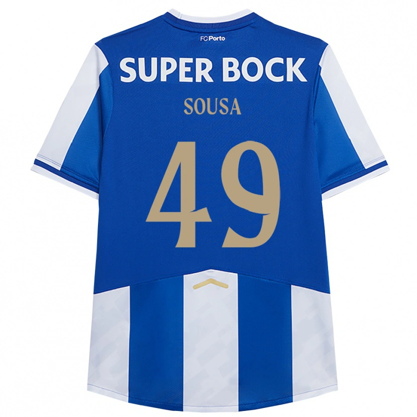Danxen Homme Maillot Gonçalo Sousa #49 Bleu Blanc Tenues Domicile 2025/26 T-Shirt