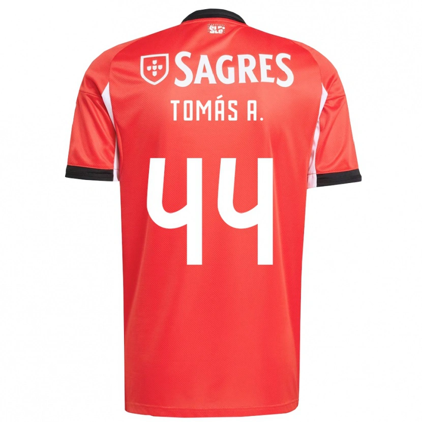 Danxen Homme Maillot Tomás Araújo #44 Rouge Blanc Tenues Domicile 2025/26 T-Shirt