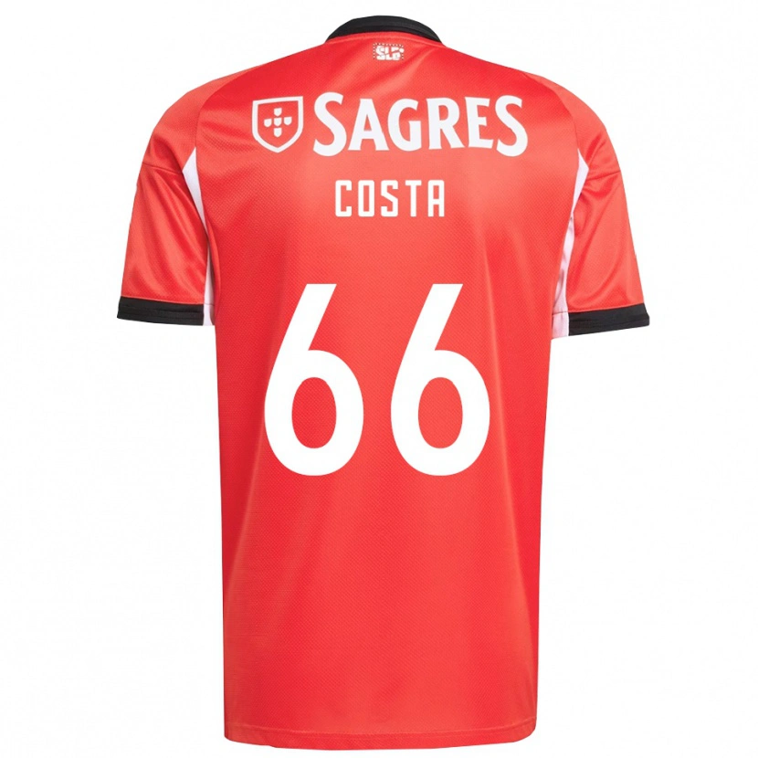 Danxen Homme Maillot Rute Costa #66 Rouge Blanc Tenues Domicile 2025/26 T-Shirt