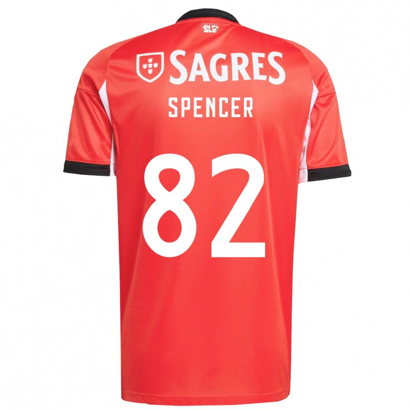 Danxen Homme Maillot Diogo Spencer #82 Rouge Blanc Tenues Domicile 2025/26 T-Shirt