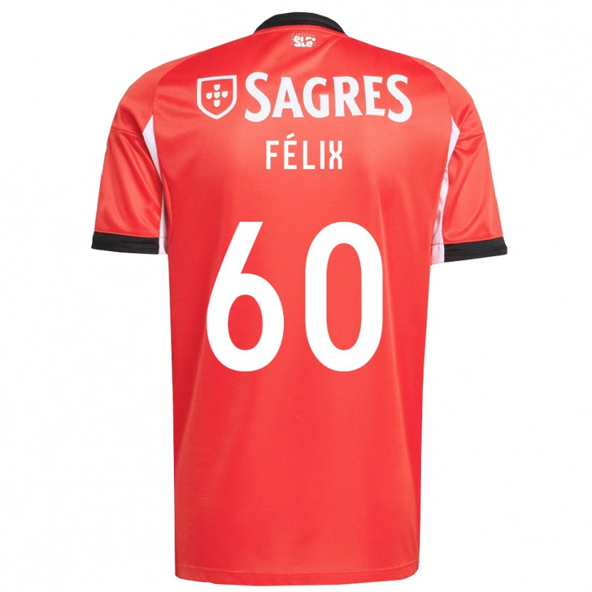 Danxen Homme Maillot Nuno Félix #60 Rouge Blanc Tenues Domicile 2025/26 T-Shirt