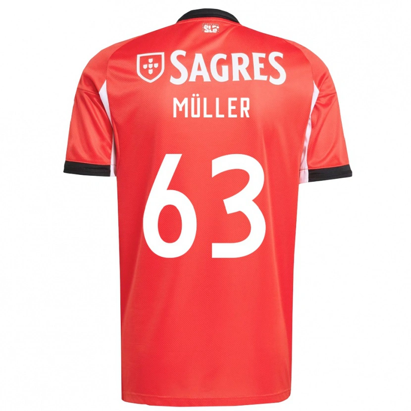 Danxen Homme Maillot José Müller #63 Rouge Blanc Tenues Domicile 2025/26 T-Shirt