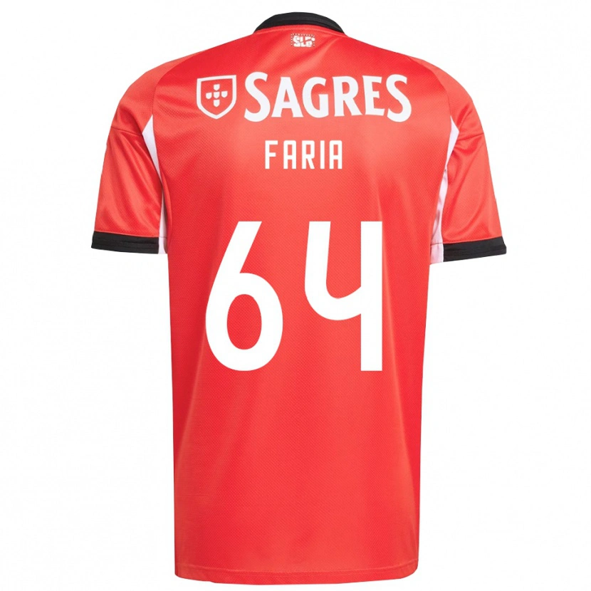 Danxen Homme Maillot Hugo Faria #64 Rouge Blanc Tenues Domicile 2025/26 T-Shirt