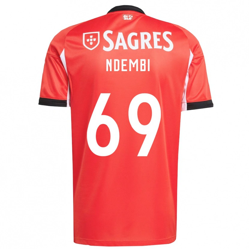 Danxen Homme Maillot Michée Ndembi #69 Rouge Blanc Tenues Domicile 2025/26 T-Shirt