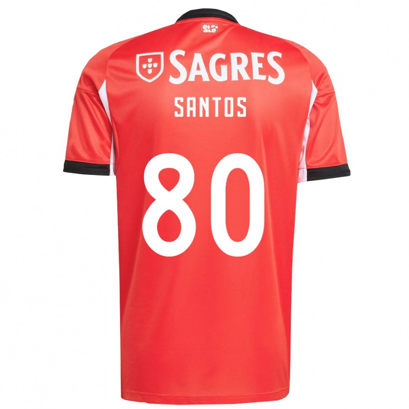 Danxen Homme Maillot Pedro Santos #80 Rouge Blanc Tenues Domicile 2025/26 T-Shirt