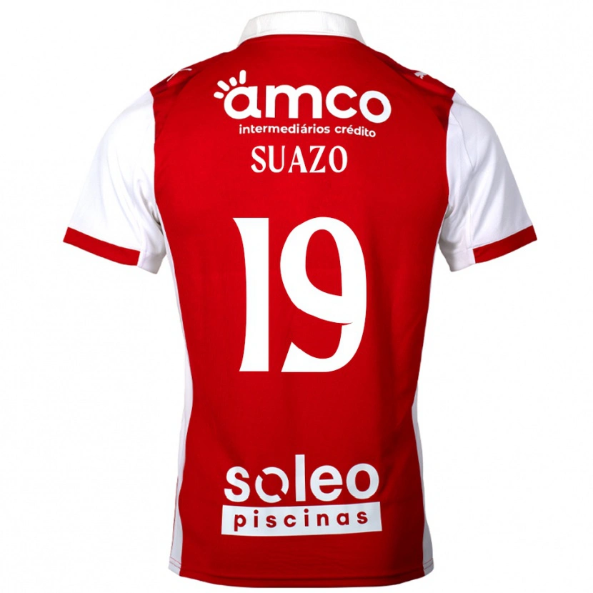 Danxen Homme Maillot Luis Suazo #19 Rouge Blanc Tenues Domicile 2025/26 T-Shirt
