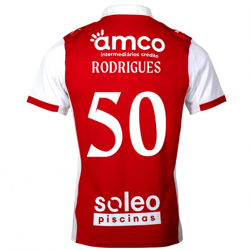 Danxen Homme Maillot Diego Rodrigues #50 Rouge Blanc Tenues Domicile 2025/26 T-Shirt