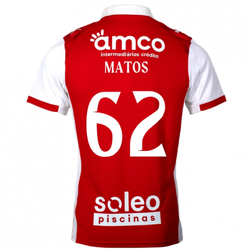 Danxen Homme Maillot Nuno Matos #62 Rouge Blanc Tenues Domicile 2025/26 T-Shirt