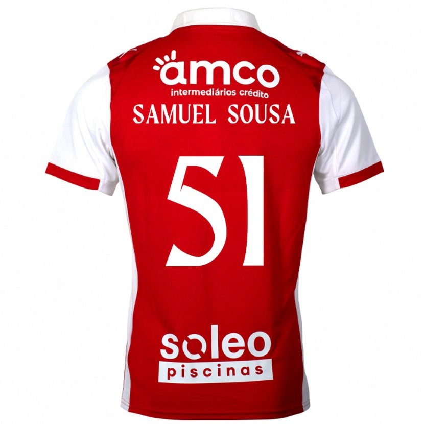 Danxen Homme Maillot Samu Sousa #51 Rouge Blanc Tenues Domicile 2025/26 T-Shirt