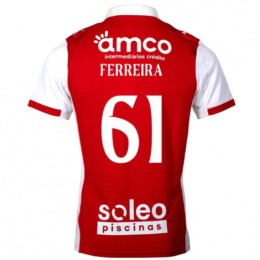 Danxen Homme Maillot Tiago Ferreira #61 Rouge Blanc Tenues Domicile 2025/26 T-Shirt