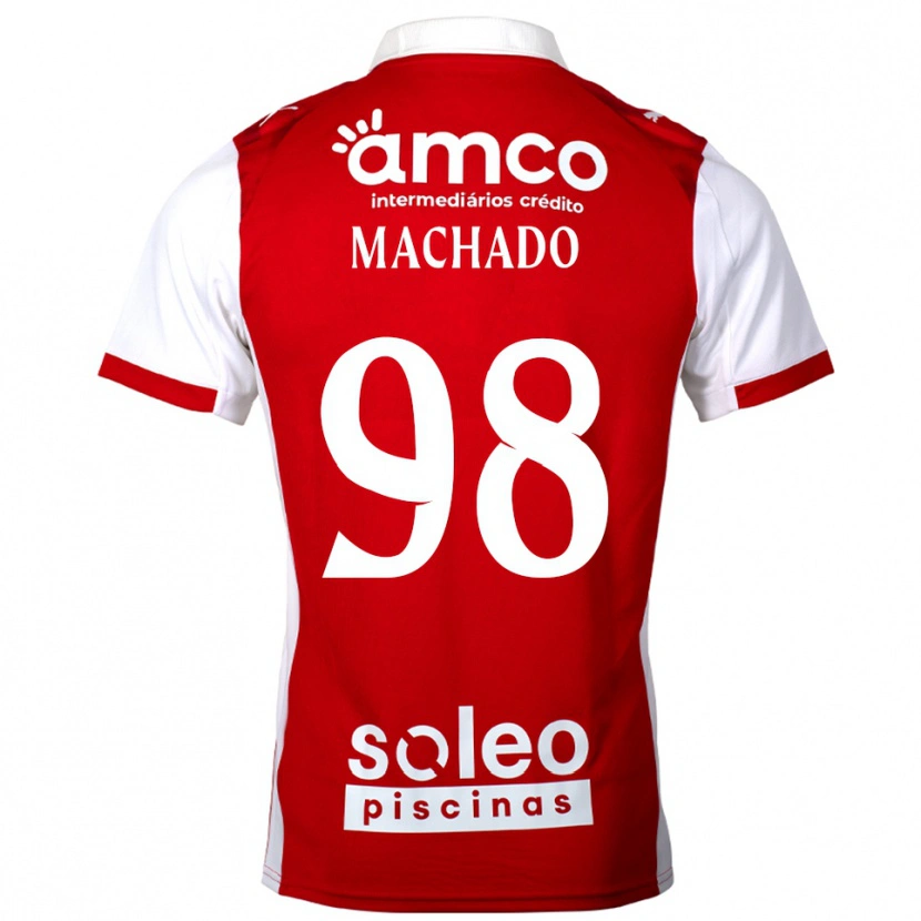 Danxen Homme Maillot Gonçalo Machado #98 Rouge Blanc Tenues Domicile 2025/26 T-Shirt