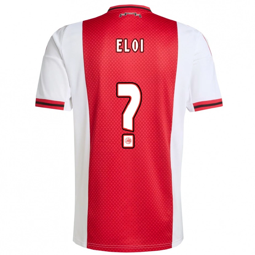 Danxen Homme Maillot Eloi Gómez #0 Rouge Blanc Tenues Domicile 2025/26 T-Shirt