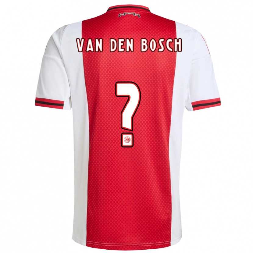 Danxen Homme Maillot Frederico Van Den Bosch #0 Rouge Blanc Tenues Domicile 2025/26 T-Shirt