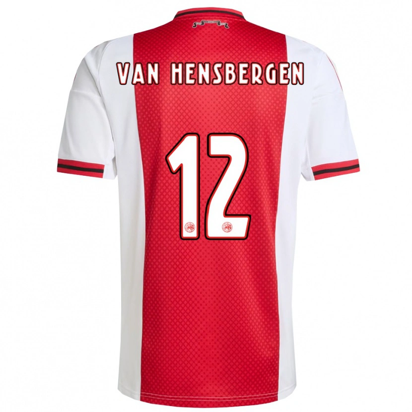 Danxen Homme Maillot Jade Van Hensbergen #12 Rouge Blanc Tenues Domicile 2025/26 T-Shirt