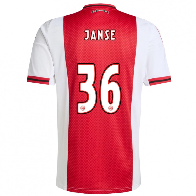 Danxen Homme Maillot Dies Janse #36 Rouge Blanc Tenues Domicile 2025/26 T-Shirt