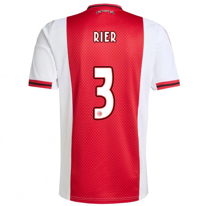 Danxen Homme Maillot Thomas Rier #3 Rouge Blanc Tenues Domicile 2025/26 T-Shirt