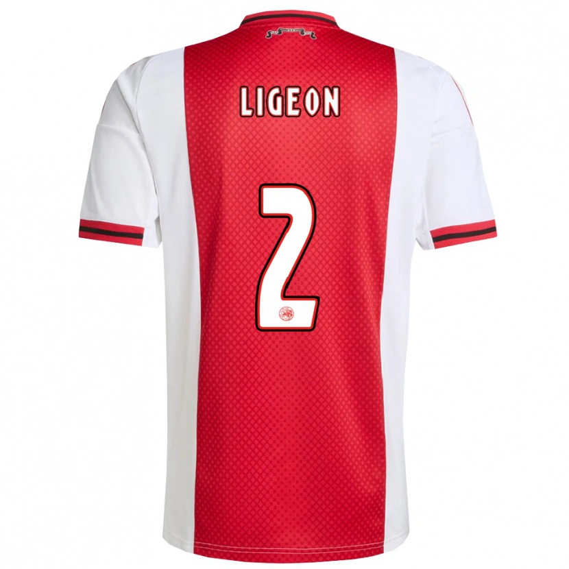 Danxen Homme Maillot Ruben Ligeon #2 Rouge Blanc Tenues Domicile 2025/26 T-Shirt