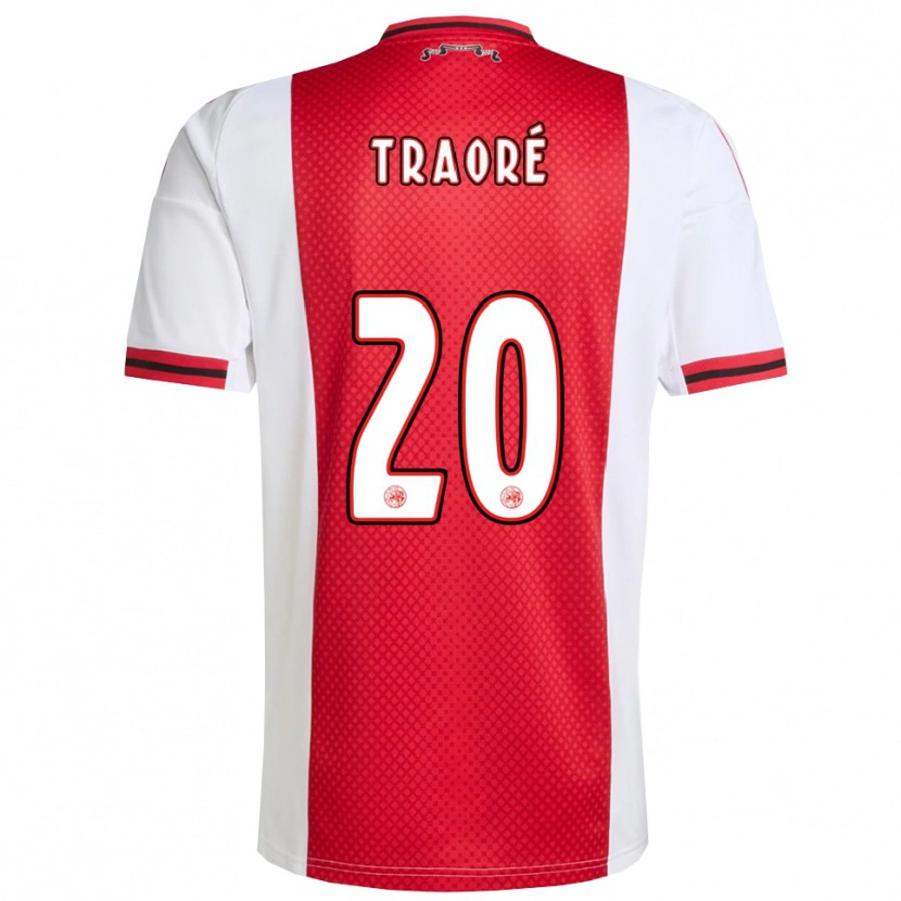 Danxen Homme Maillot Bertrand Traoré #20 Rouge Blanc Tenues Domicile 2025/26 T-Shirt
