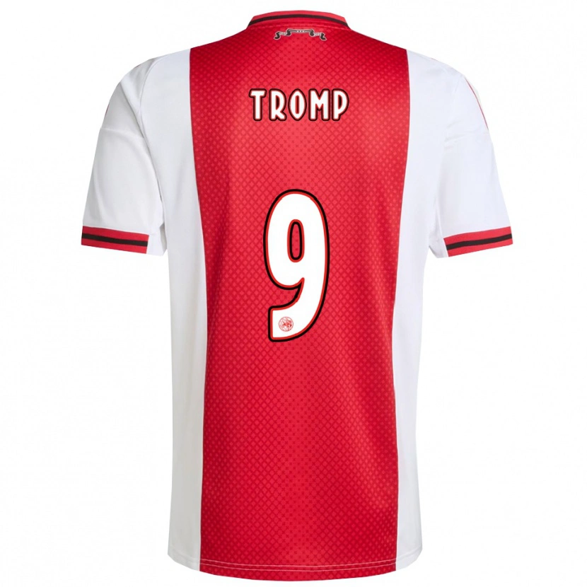 Danxen Homme Maillot Nikita Tromp #9 Rouge Blanc Tenues Domicile 2025/26 T-Shirt