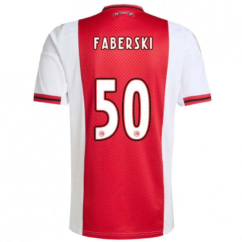 Danxen Homme Maillot Jan Faberski #50 Rouge Blanc Tenues Domicile 2025/26 T-Shirt